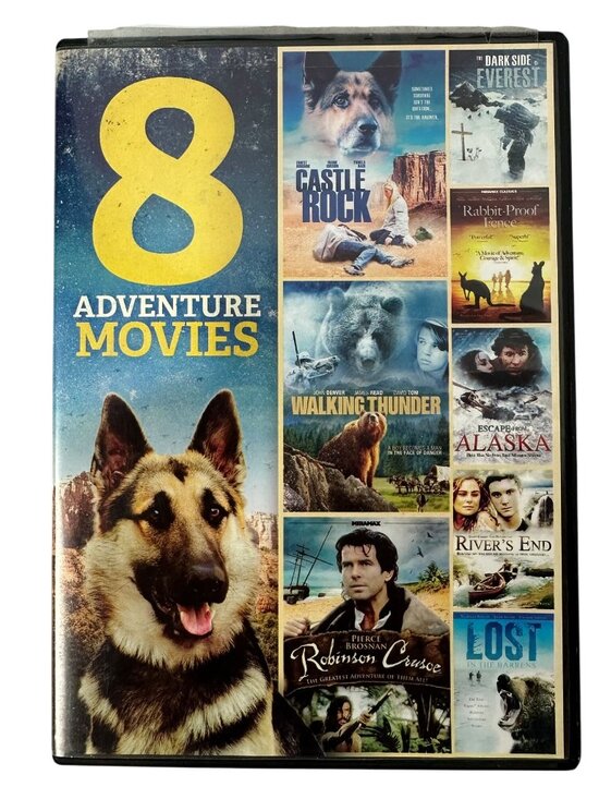 8 Adventure Movies DVD 2 Disc Set Over 11 Hours Echo Bridge Home Entertainment - Picture 1 of 7